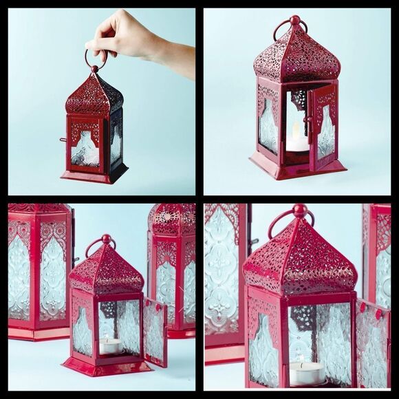 GlobeIn Small Hanging Lantern - Maroon - Picture 5 of 14